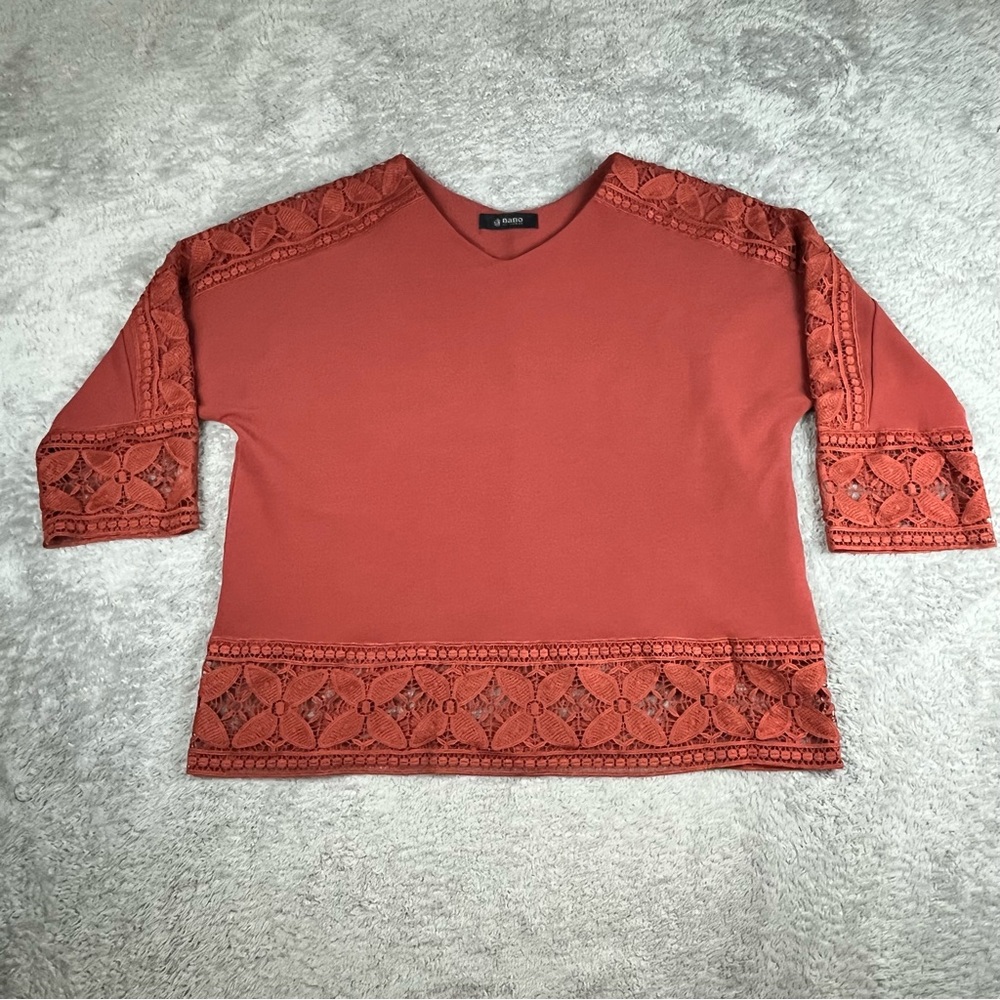 Nano Universe Rust Crochet Flowers‎ One Size Cotton Old Money - Picture 2 of 7